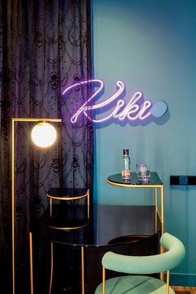Canas del Pozo said of the Axel hotel, "To create theatre-like scenography, we played with mirrors, neons and curtains."