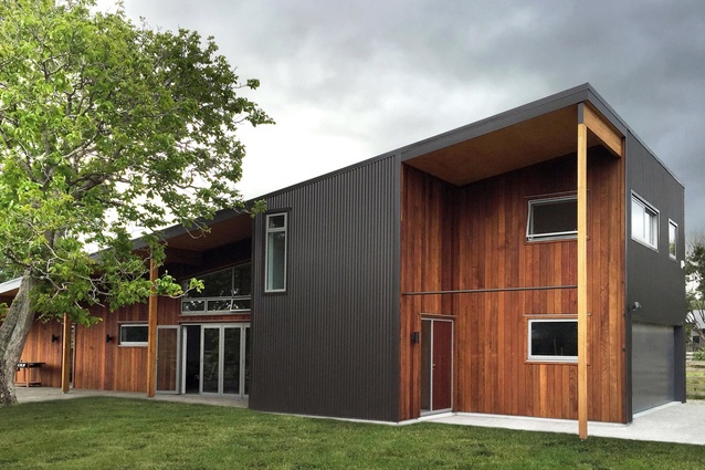 Townend House, Martinborough by First Light Studio. North-oriented and features airtight construction, thermally broken concrete slab and double glazed window and door joinery.