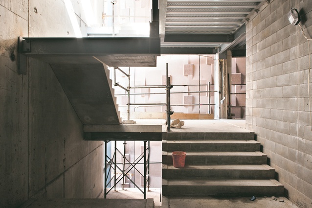 This passageway has been created by joining two separate buildings together.