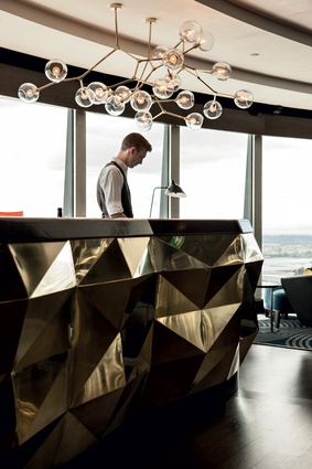 The cocktail bar, located opposite the entrance way.