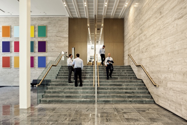 Internal access to the new pavilion, which houses an array of flexible meeting spaces.