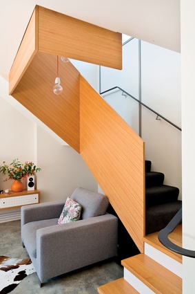 The sculptural staircase.